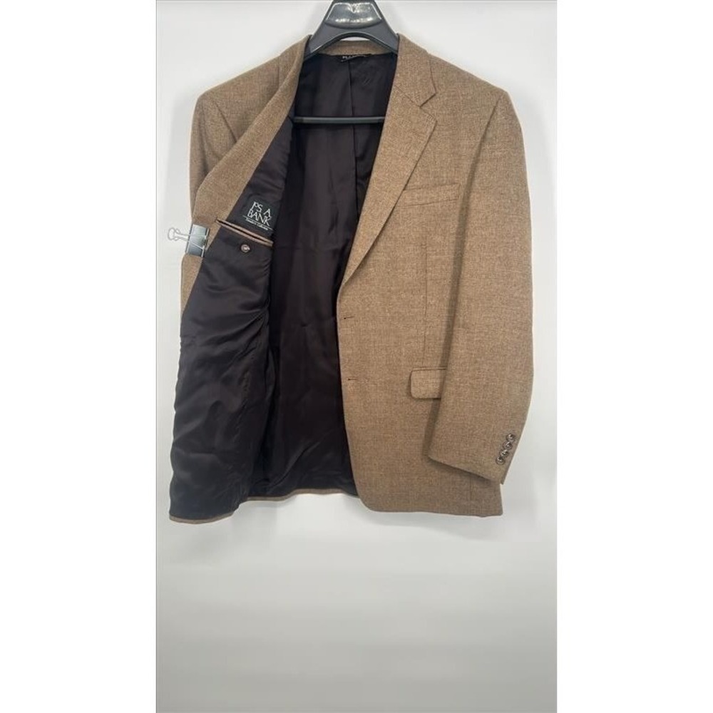 Jos. A. Bank Travelers Collection Brown 100% Wool Blazer Sport Coat Mens 44L